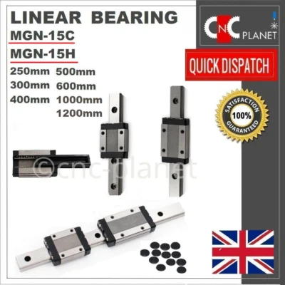 MGN SERIES 15mm LINEAR BEARING GUIDE SLIDE RAIL CARRIAGE BLOCK MGN15C MGN15H CNC - Image 1 of 4