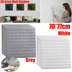LARGE Self-adhesive 3D Tile Brick Wall Sticker Waterproof Foam Panel Wallpaper & - Picture 1 of 24