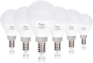 LED Candelabra E12 Base G14 Small Globe 7W 60W Light Bulb (6 Pack) for Ceiling F - Picture 1 of 9