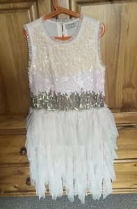 NEXT Girls Pink Sparkle Dress Age 11 - Picture 1 of 7