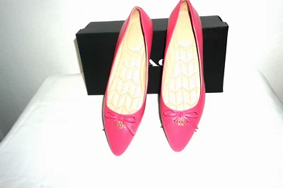 NUEVO CON CAJA ZAPATOS PLANOS DE BALLET DE CUERO ANNABEL ROSA INTENSO COACH PARA MUJER TALLA 9B US C2911 Foto 1 de 4