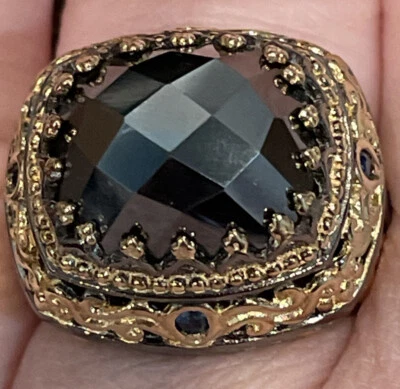 Anillo Gemas En Vogue Michael Valitutti Plata de Ley Hematita Piedras Preciosas 925 NH Foto 1 de 4