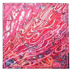 Hermes Shawl Scarf Stole De la Mer au Ciel Pink Cashmere Silk Auth New Box 140cm - Picture 1 of 10