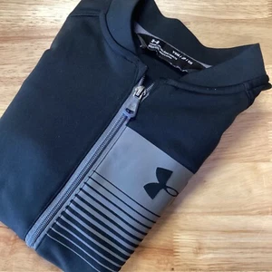 Boys Under Armour Full Zip Track Jacket Small Black/ Gray - Picture 1 of 5