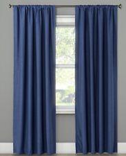 NEW Threshold Blue Textured Weave Light Filtering Window Curtain Panel 54"x84"