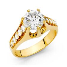14K Yellow Gold Cubic Zirconia Engagement Ring