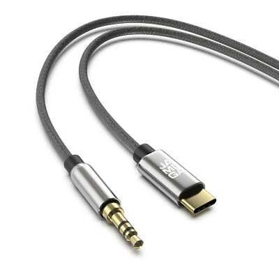 USB C Klinke Aux Kabel Typ C auf 3.5mm Klinkenkabel Nylon Huawei braun, 10m - Bild 1 von 4