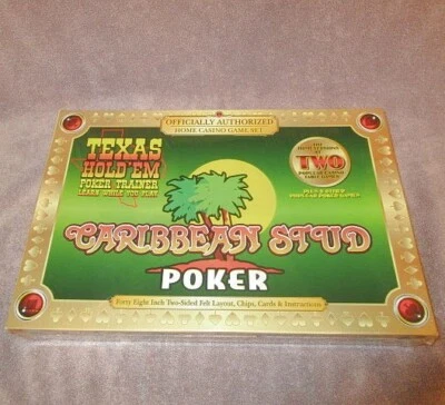 Poker Texas Hold 'Em Caribbean Stud Home Casino Game Set Everything Included NEW - Image 1 of 4