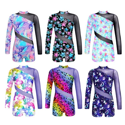 Gymnastics Leotards for Girls Long Sleeve Ballet Dance Unitard Athletic Bodysuit - Image 1 of 3