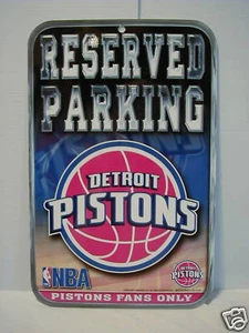 "NUEVO LETRERO DE ESTACIONAMIENTO RESERVADO PISTONES DETROIT 11""x16"" - Imagen 1 de 1