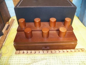 HOLME & HADFIELDS 7 Slot Walnut Wooden Watch Display Case - No Plastic Cover - Picture 1 of 9