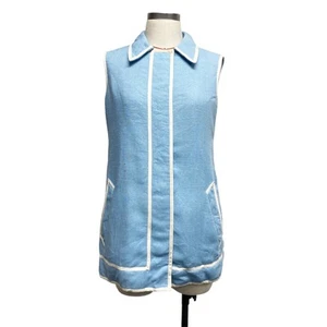 Vintage Geoffrey Beene Damen 60er Blau Zip Weste Mod Minikleid - Bild 1 von 8