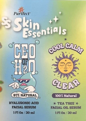 Purifect The Glass Skin Essentials Set 2 Serums HA Serum & Tea Tree 1oz each OB - Image 1 of 3