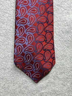 Corbata Roundtree & Yorke Prendas para el cuello Adulto Rojo Seda Diseñador Paisley Para hombres Foto 1 de 4