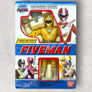 Figura de acción vintage Toy Bandai 1990 Chikyu Sentai Fiveman 8" Five amarilla - Imagen 1 de 3
