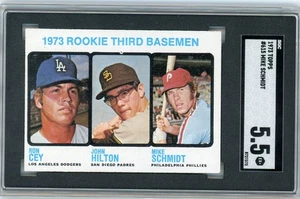 1973 Topps #615 Mike Schmidt Rookie/RC Ron Cey/John Hilton HOF SGC 5.5 EX+ - Picture 1 of 2