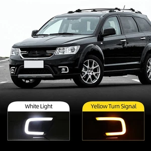 LED Sequential Turn Signal DRL Fog Light for Dodge Journey 2013-2017 Pair - Picture 1 of 14