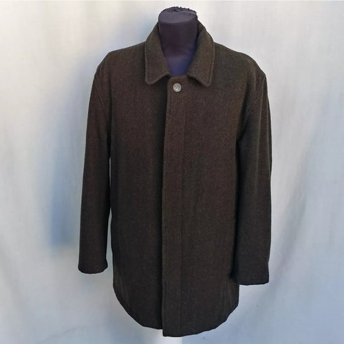 Cappotto lungo Thomas Burberry vintage lana bottoni giacca verde scuro taglia uomo XL