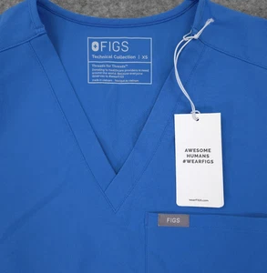 Camicia Scrub Top Figs Catarina Collezione Tecnica Una Tasca W XS Ceil Blu Nuova con etichette - Foto 1 di 9