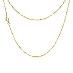 Solid 14K Gold Wheat Chain Necklace Jewelry for Women, Yellow Gold Shiny Brai... - Picture 1 of 7