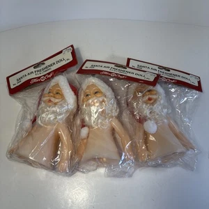 3 Vtg Fiber Craft Santa Air Freshener Doll NOS #3426 Sealed NEW - Picture 1 of 3