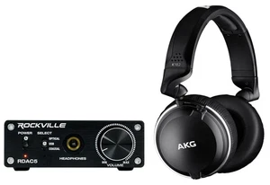 AKG K182 Recording Studio Monitor Headphones+DAC Headphone Amplifier - Picture 1 of 12