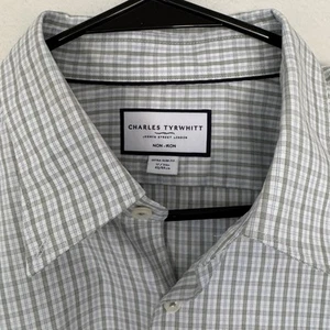 Charles Tyrwhitt Men's 17-35" Non-Iron Extra Slim Fit 100% Cotton Shirt Green - Picture 1 of 10