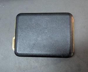Estuche para cigarrillos de cuero genuino de latón con estuche rígido negro de 4,5 pulgadas en caja vintage - Imagen 1 de 11