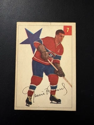 Parkhurst #7 1954-55 Maurice The Rocket Richard Hof ¡En muy buena condición-excelente! Foto 1 de 4