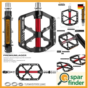 Fahrradpedale mit Reflektoren, MTB-Pedale Aluminiumlegierung - 3 versiegelte ... - Bild 1 von 8