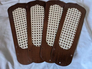 Ceiling Fan Blades Cane Wood Inset Wicker Set Of 4 (P4) - Picture 1 of 3