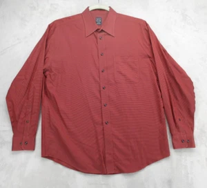 Joseph & Feiss Button Up Shirt Men's L Maroon with Geometric Pattern 100% Cotton - Picture 1 of 13
