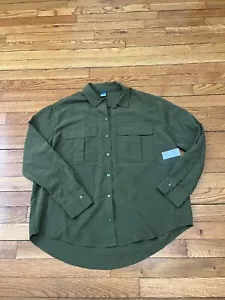 Old Navy Women's Green Blouse Long Sleeve Button Front Shirt Size Medium NWT $39 - Picture 1 of 5