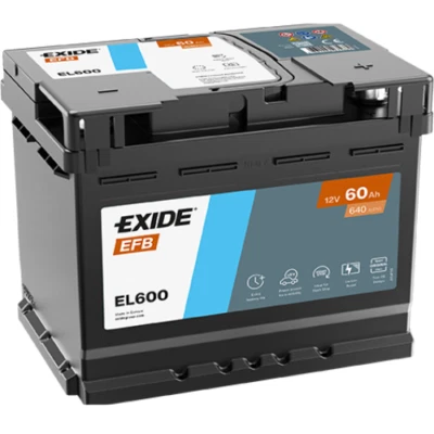 Batteria  EXIDE 2025!!!!!  EL600 60 AH  640 EN 12 V EFB START STOP= ROFIBA 60640 - Immagine 1 di 3