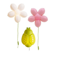 Ikea Smila blomma Luzes ~ 1 Rosa + 1 Flor Branca + 1 Lâmpadas de Parede Bug ~ ~ Excelente Estado Usado