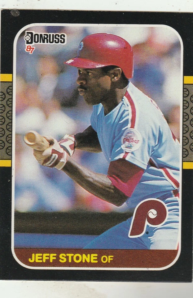 FREE SHIPPING-MINT-1987 Donruss Jeff Stone #309 PHILLIES PLUS BONUS CARDS - Image 1 of 1