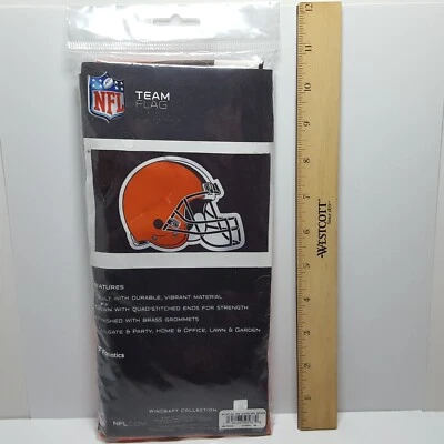 Bandera horizontal de los Cleveland Browns de 3' x 5' con licencia de fanáticos WinCraft NFL Foto 1 de 3