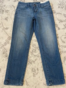 Ann Taylor Loft Jeans The Curvy Skinny Ankle Womens Size 4/27 Cuffed - Picture 1 of 11