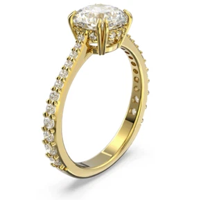 Swarovski Stilla Cocktail Ring #5638530 Round cut, Pavé, White, Size 55 BNIB - Picture 1 of 6