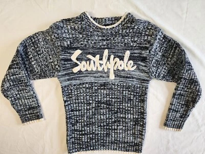 Suéter tejido Southpole vintage Y2K para niños talla grande azul logotipo frontal grande  Foto 1 de 4