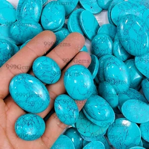 15 Pcs Bulk Mix Shap Synthetic Turquoise Loose Cabochon Gemstone Lot 20-40mm - Picture 1 of 12