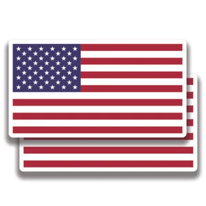 AMERICAN USA FLAG DECAL 2 Stickers Bogo For Car Bumper Truck 4x4 2 For 1 - Picture 1 of 1
