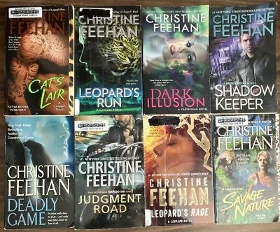 Mixed Lot Of 8 Christine Feehan Books Leopard Carpathian Ghost Walker exlibrary - Image 1 of 4