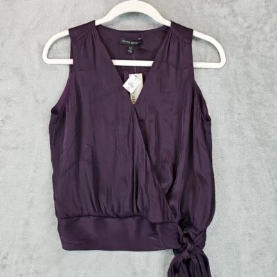 Banana Republic атласный без рукавов надежном Топ женщин размер PXS фиолетовый v-образным вырезом новый с Ярлыками - Изображение 1 из 4