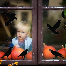 Halloween crow window sticker pack | Halloween window sticker