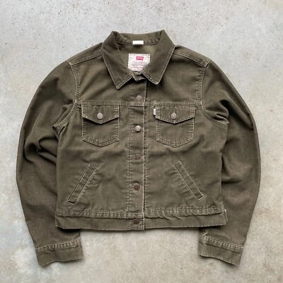 Chaqueta de pana vintage Levi's para mujer camionero talla grande verde oliva Foto 1 de 4