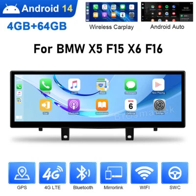 14.9'' Android 13.0 Autoradio Für BMW X5 F15 X6 F16 NBT CarPlay 4+64GB GPS Navi - Bild 1 von 4