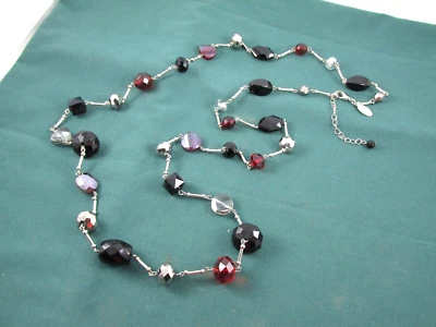  White House Black Market 42" Corrente de Cristais Pretos e Vermelhos NOVO com Etiqueta Pendurada - Imagem 1 de 2