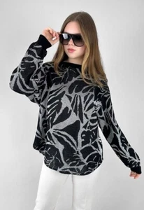 Vintage Blair Black 80’s Silver Lurex Long Sleeve Ladies Jumper One Size - Picture 1 of 12