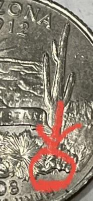 2008P. Arizona Error Quarter Extra  Cactus Leaf - Image 1 of 4